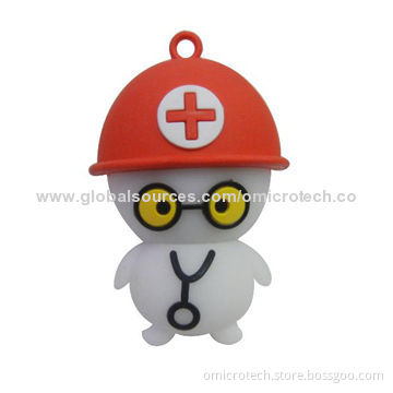 8GB Cartoon Doctor USB Flash Drive with High-speed, No External Power Required